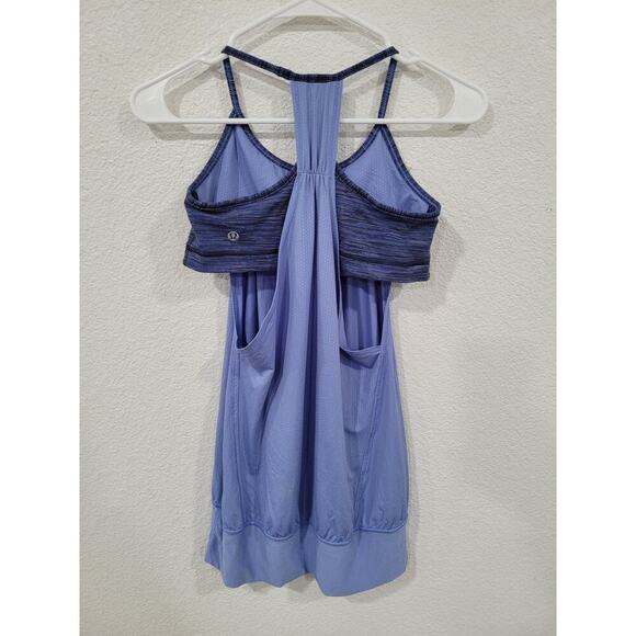 Lululemon Women's Tank with built in Sports Bra Size 6 Blue #13 - Picture 2 of 5